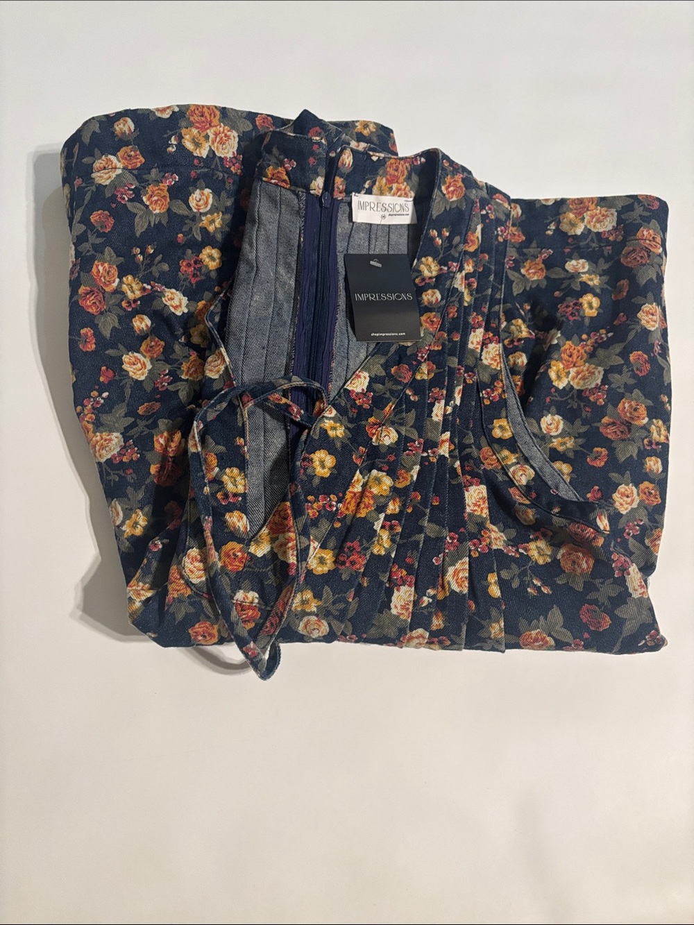Jean floral romper